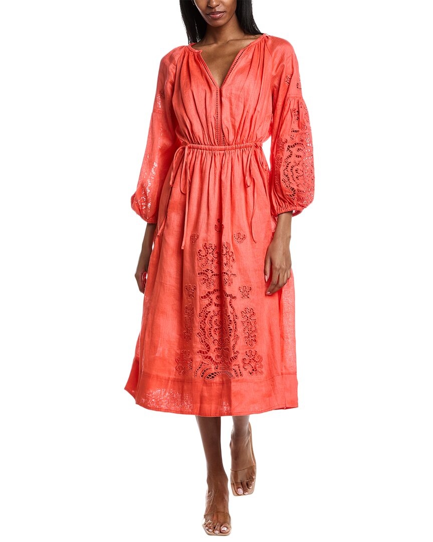 Shop A.l.c . Capri Linen Maxi Dress In Orange