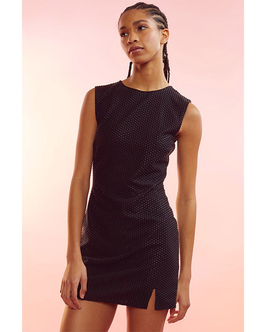 Shop Cynthia Rowley Studs Mesh Mini Dress In Black