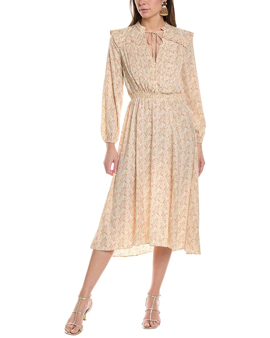 Shop Maje Midi Dress In Beige