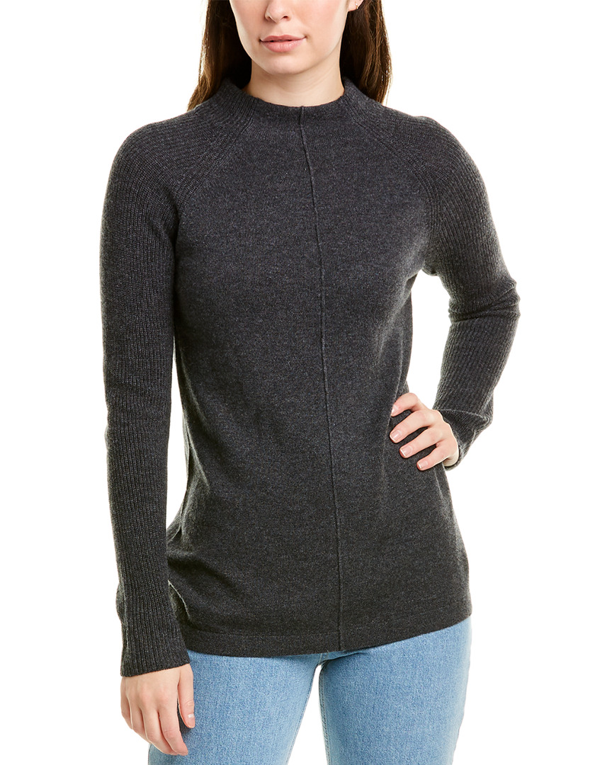 Image of Forte Cashmere Ribbed Mock Cashmere Cardigan