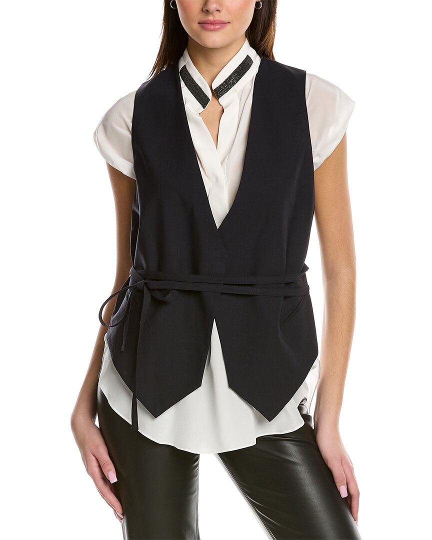Brunello Cucinelli Wool-blend Vest In Black