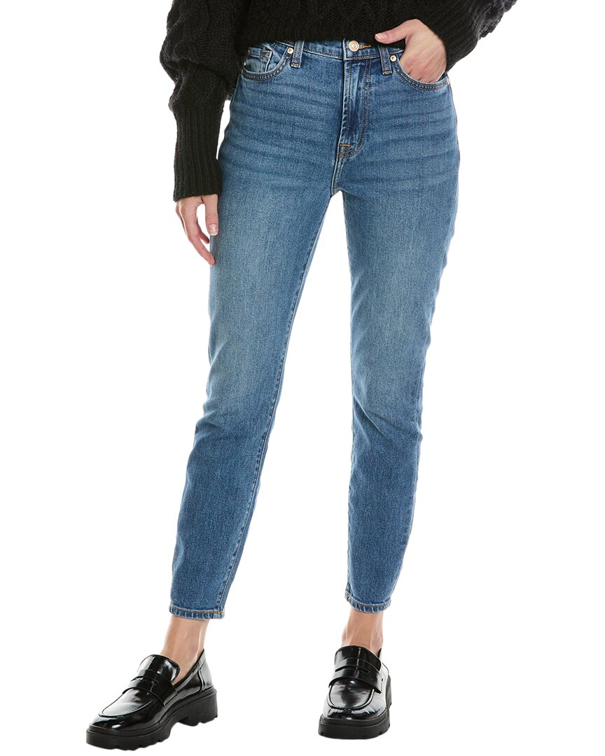 7 For All Mankind High-waist Gwenevere Ankle Cut Jean In Blue