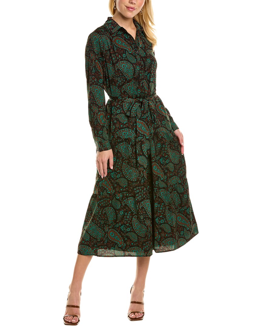 Shop Yal New York Tiered Shirtdress In Green