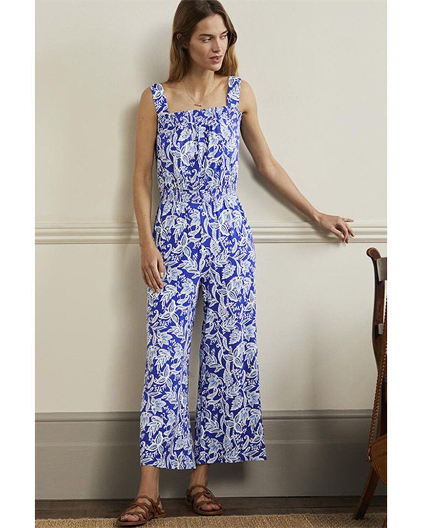 Shop Boden Strappy Jersey Jumpsuit In Blue