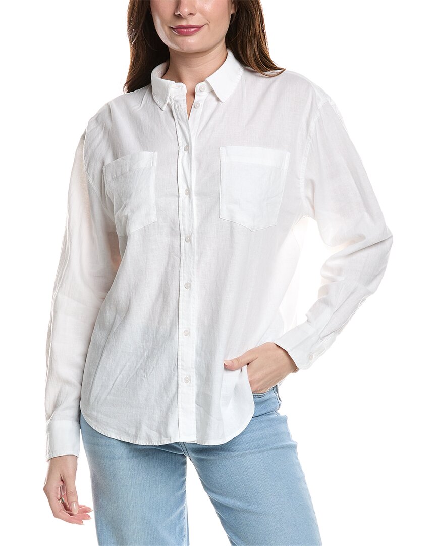 7 For All Mankind Easy Linen-blend Shirt In White