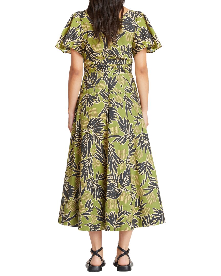 Tanya Taylor Lonna Front-tie Floral Poplin Midi Dress In Nocolor