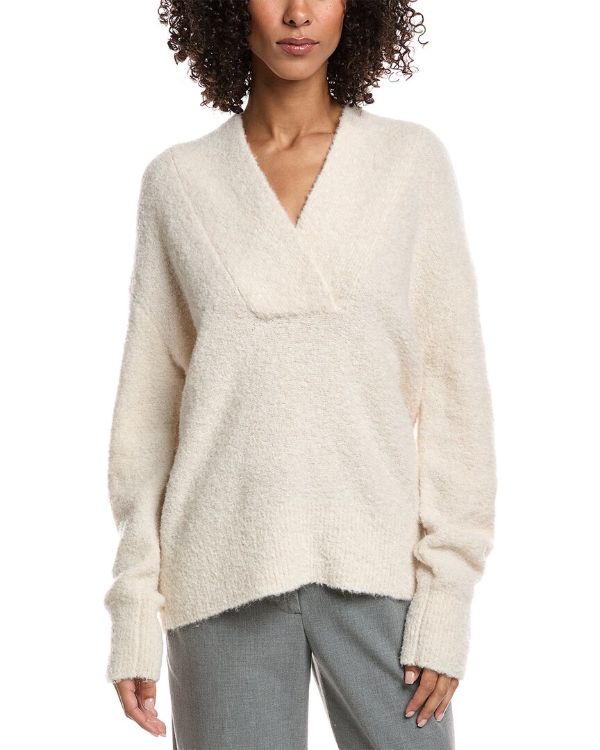 Vince Shawl Alpaca & Wool-blend Sweater In White