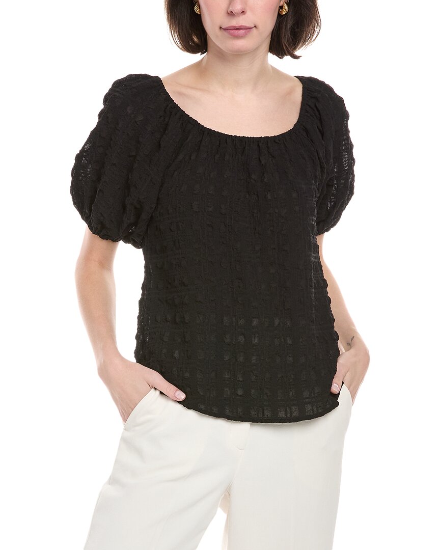 Catherine Malandrino Puckered Top In Black