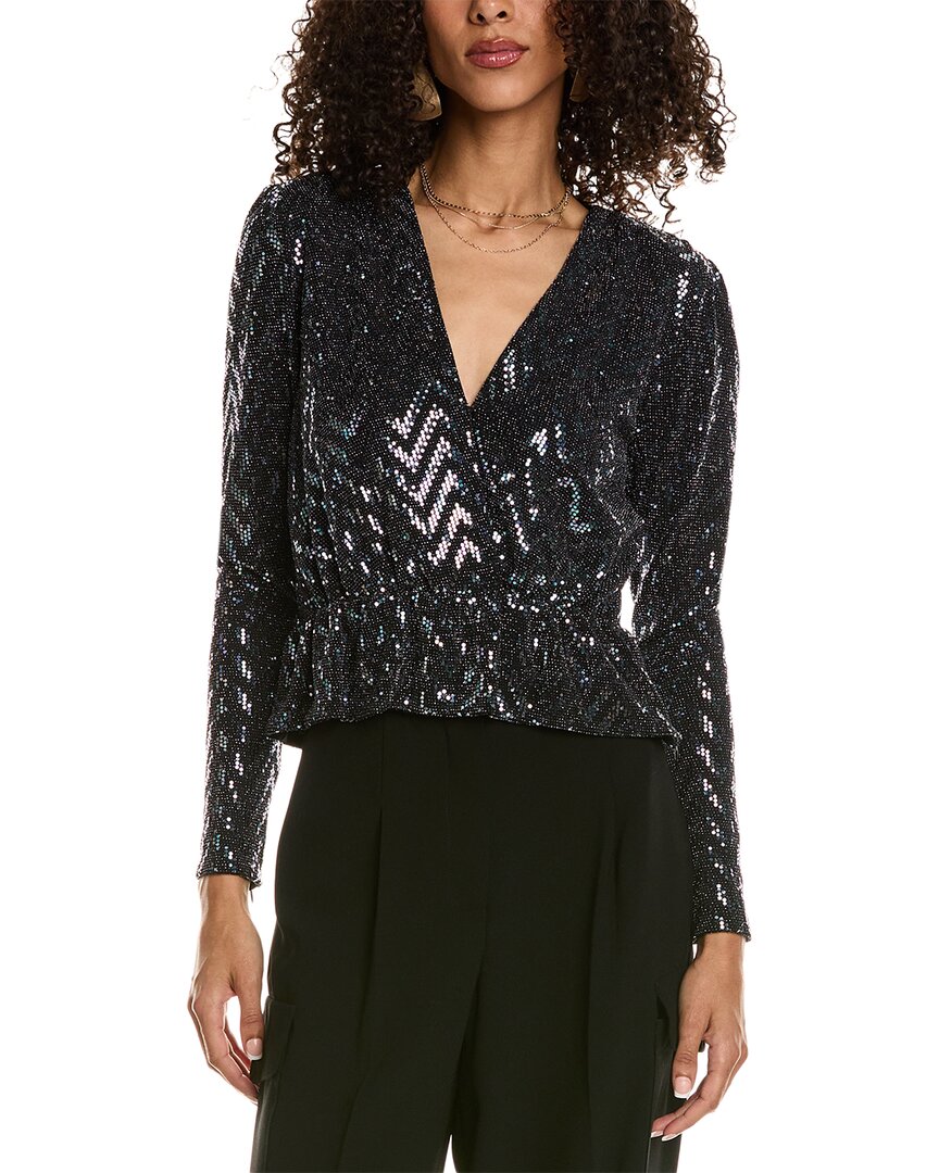 Ba&sh Women's Sequin Embellished Plunging Blouse In Black