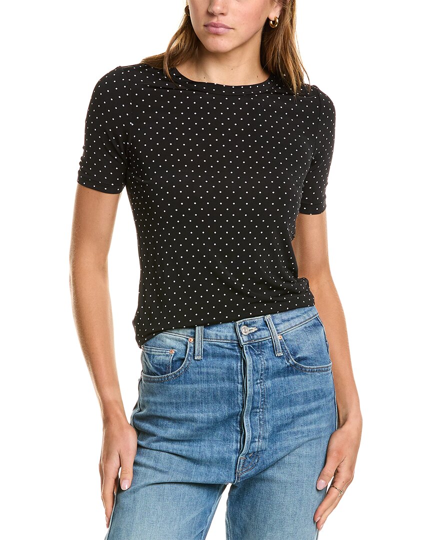 Rag & Bone Sabeen Short-sleeve Polka Dot Top In Black