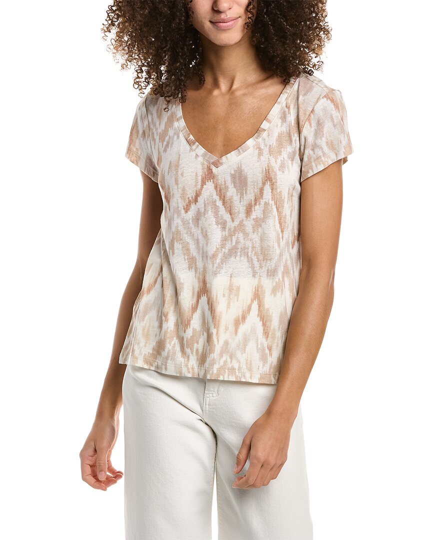Shop Splendid Skyla Linen-blend T-shirt In Brown