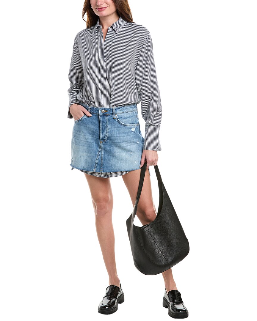 Shop Simkhai Eastyn Combo Mini Shirtdress In Blue