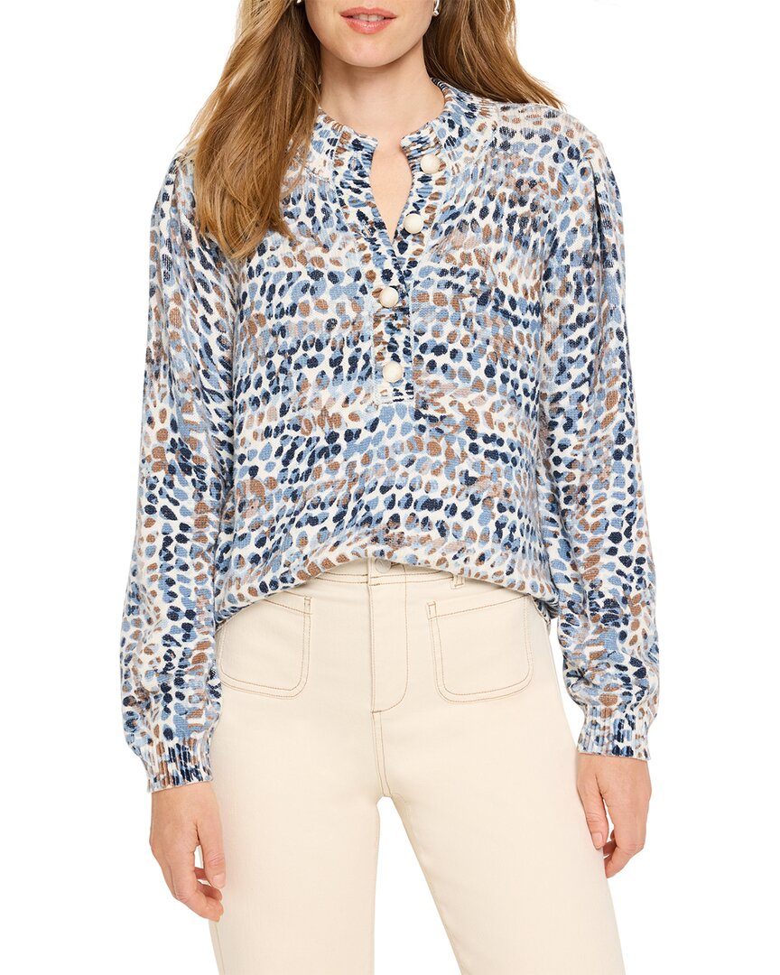 Nic + Zoe Dew Drops Button Henley Sweater