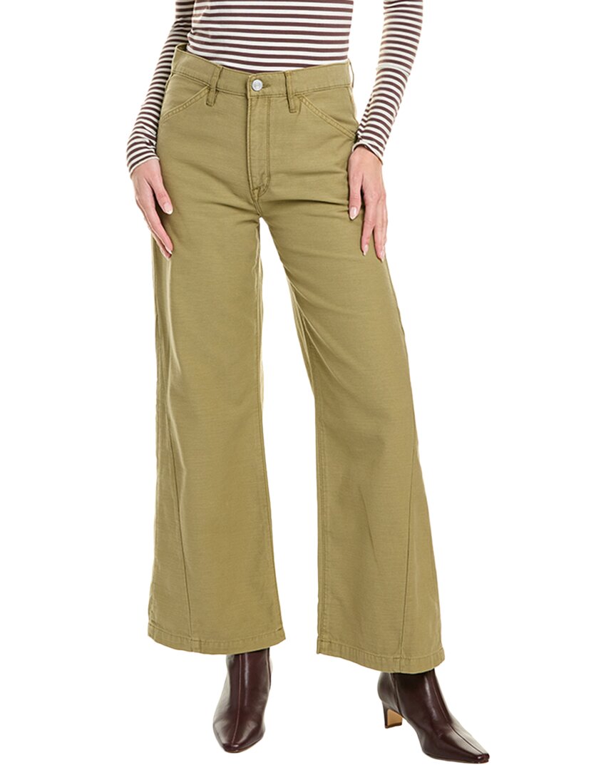 Frame Denim Le Baggy Washed Summer Sage Palazzo Jean In Green
