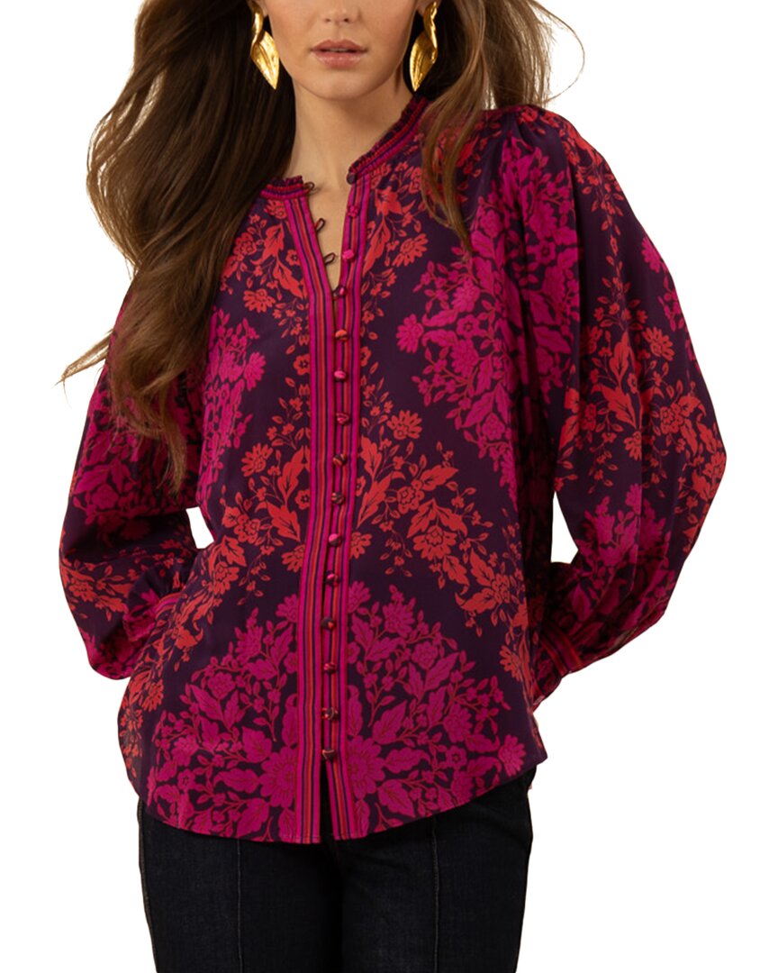 Hale Bob Mylah Silk Top In Pink