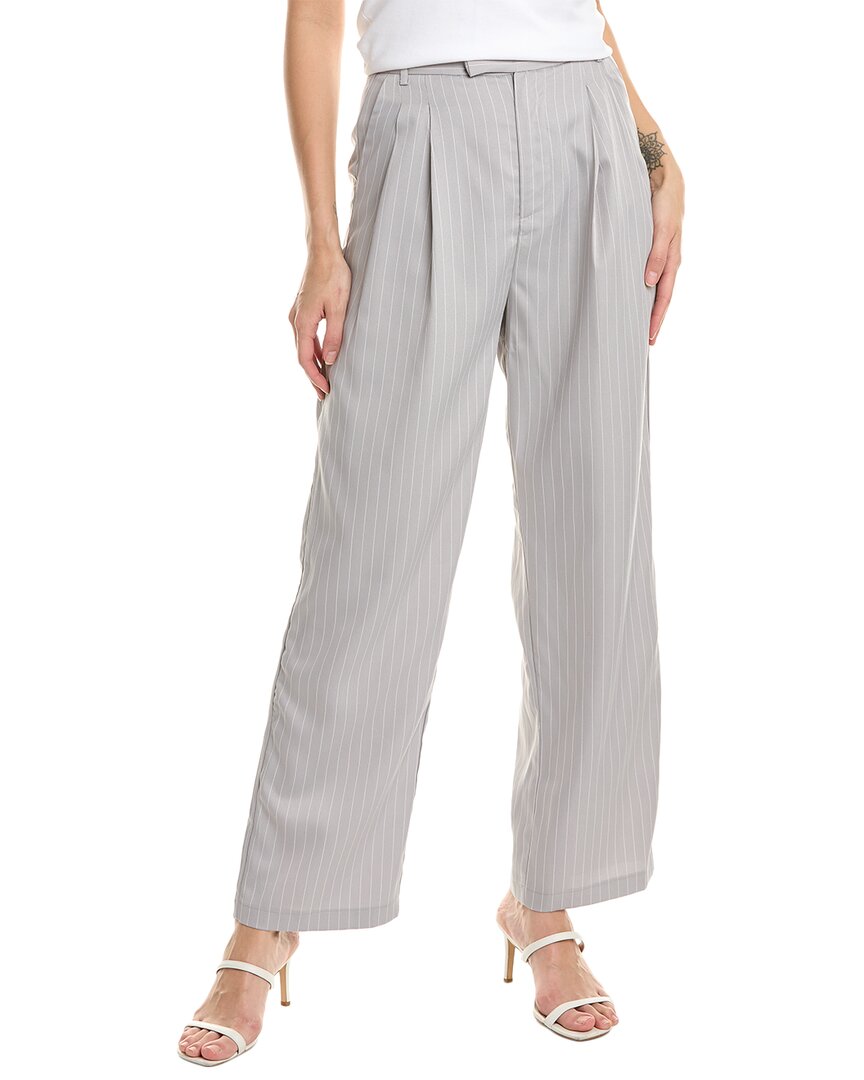 Shop Luxe Always Pinstripe Pleated Pant In Grey