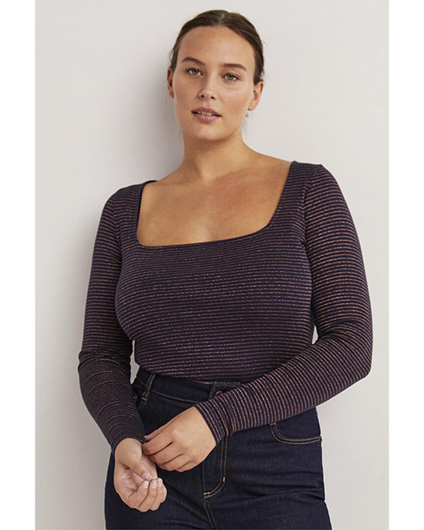 Boden Metallic Stripe Top