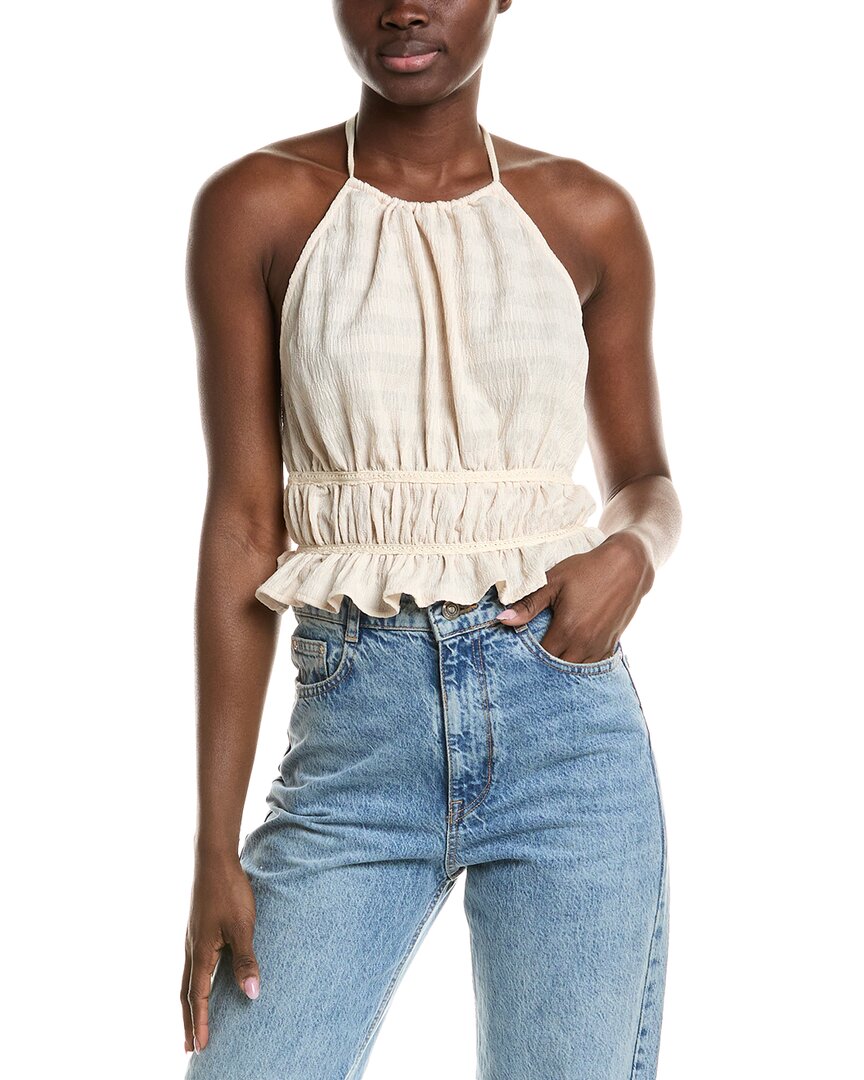 Isla Ciel Neck Tie Bandeau Top In Neutral