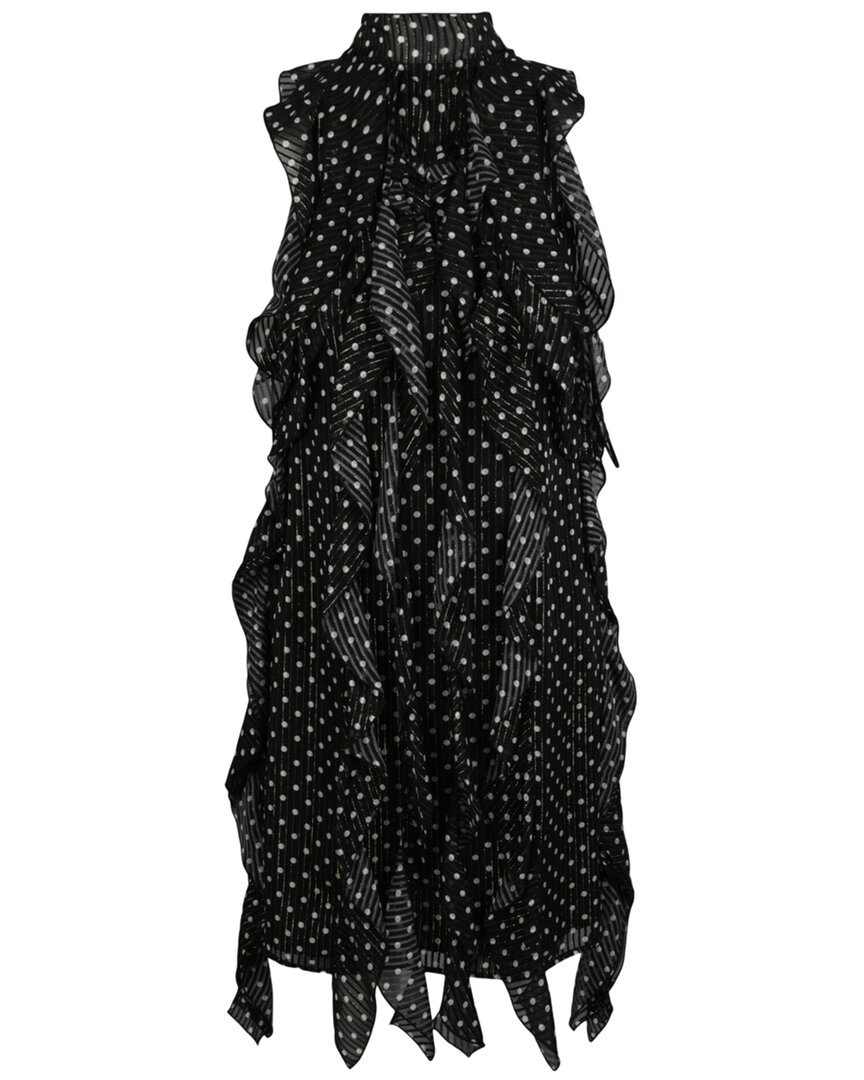 Burberry Cate Polka Dot Dress In Black