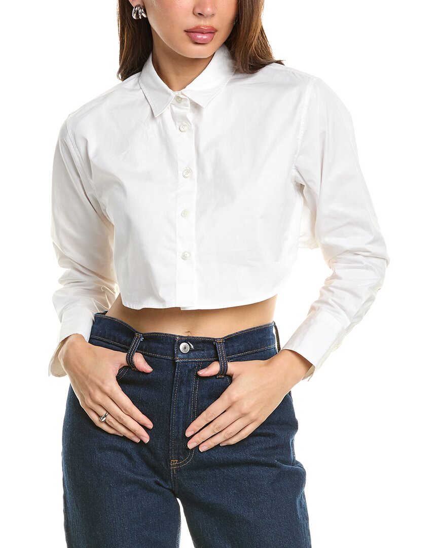 Allsaints Averie Cropped Relaxed Fit Shirt In Black