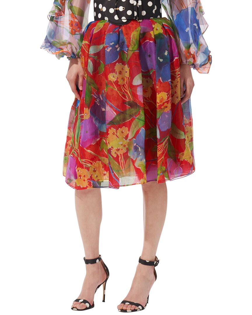 Carolina Herrera Silk Knee-length Skirt In Red