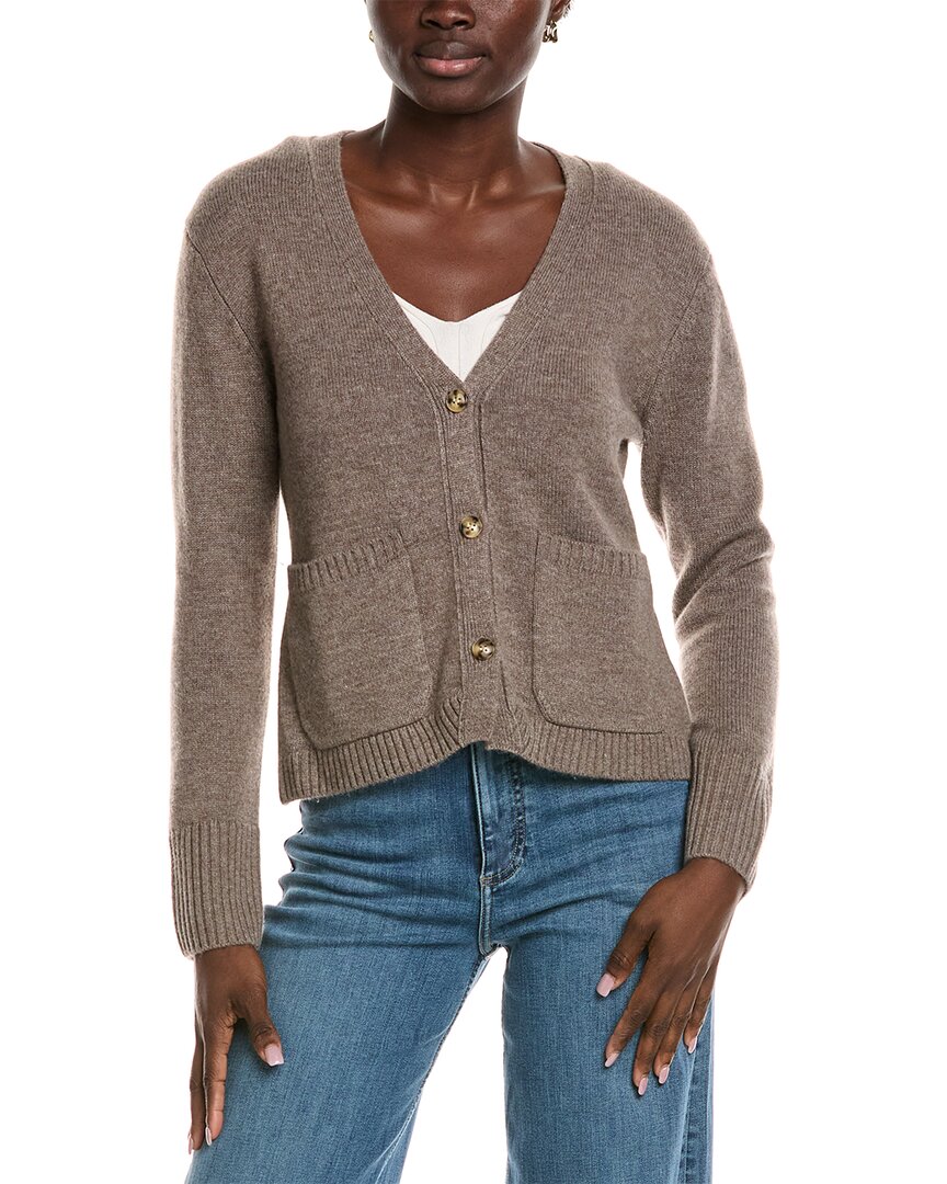 Kier + J Scarlet Wool & Cashmere-blend Cardigan In Gray