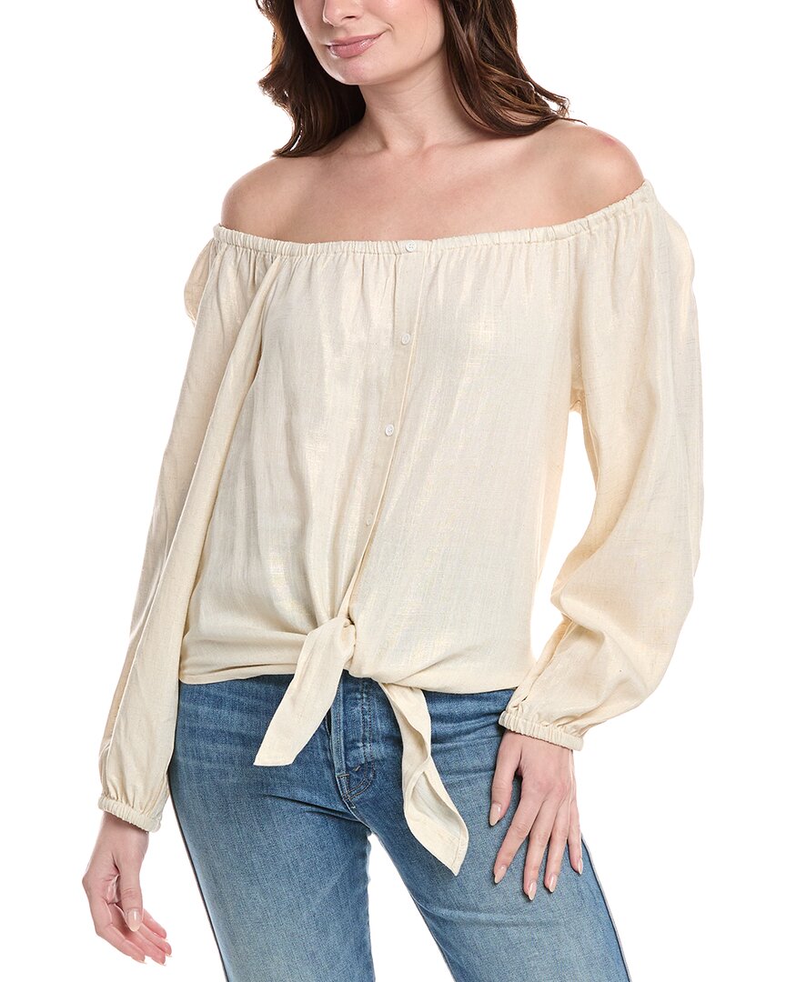 VINCE CAMUTO VINCE CAMUTO OFF-THE-SHOULDER LINEN-BLEND BLOUSE