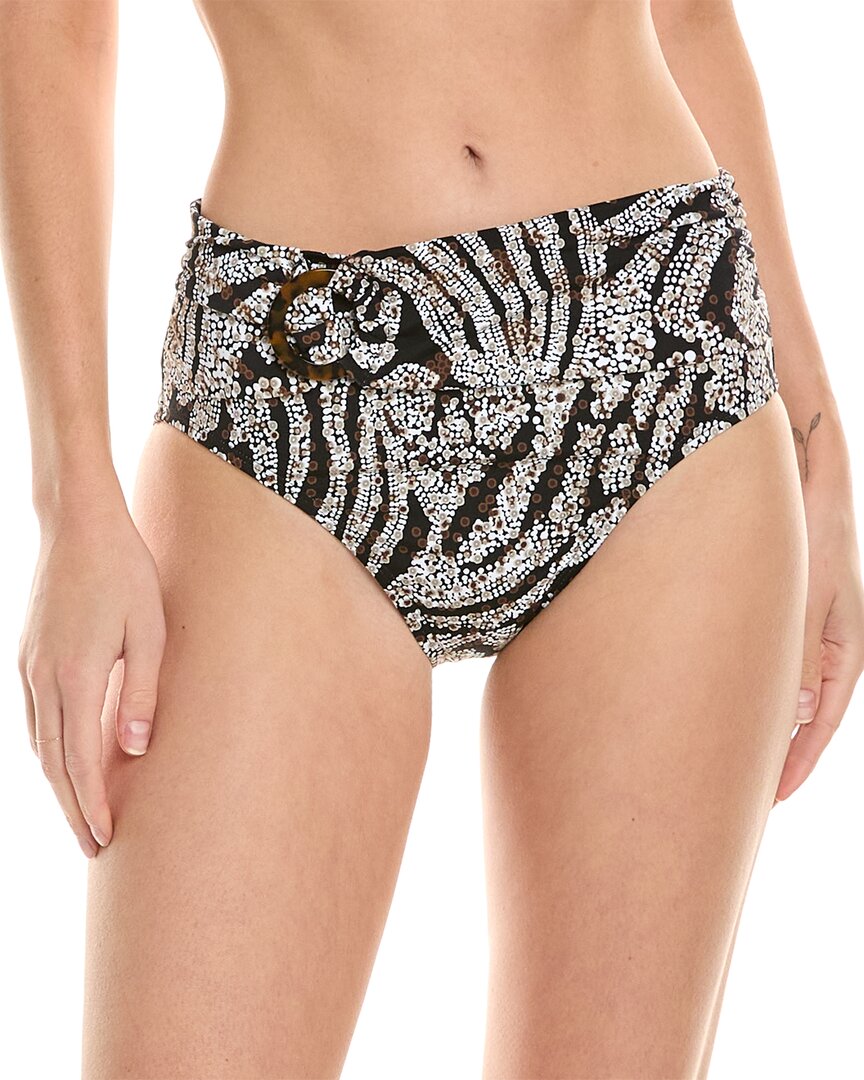 Tommy Bahama Playa Brava High-waist Ring Bikini Bottom In Black