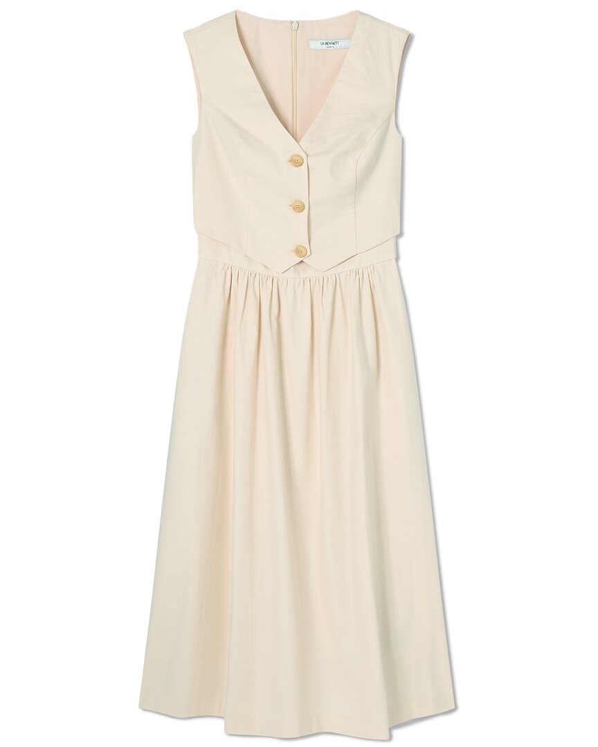 Lk Bennett L.k.bennett Pernille Linen-blend Dress In Brown