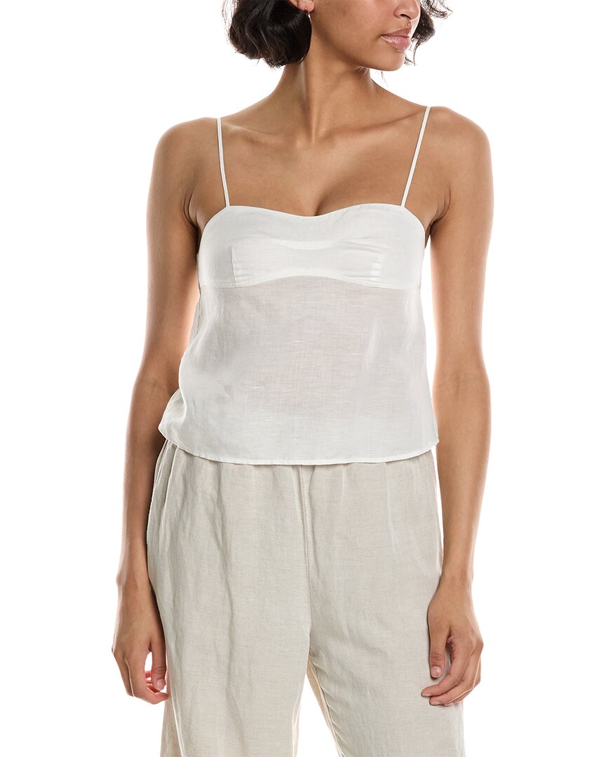 Onia Air Linen-blend Open Back Top In White