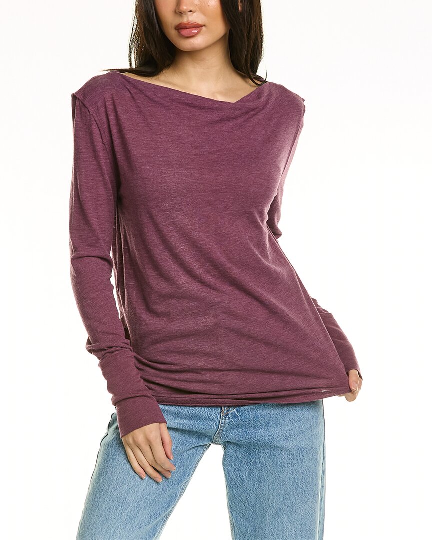 Free People Kimmi Cotton Blend Top In Purple