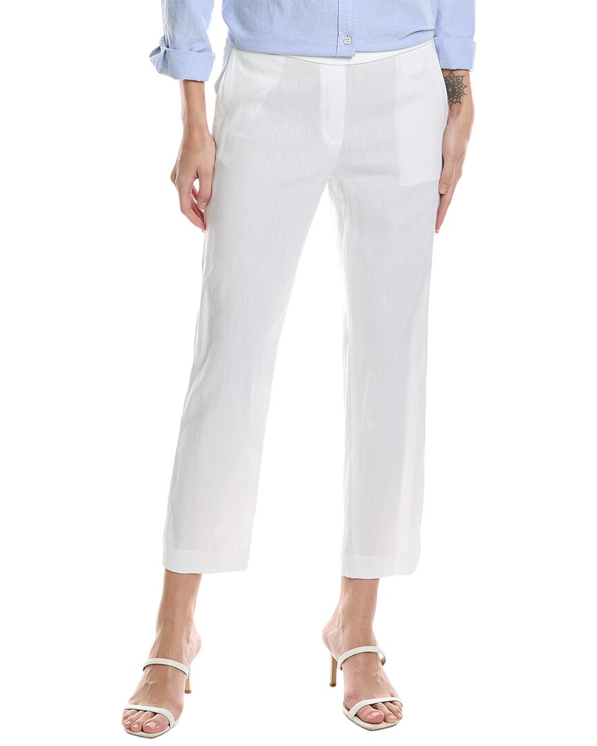 Theory Treeca Linen-blend Pull-on Pant In White