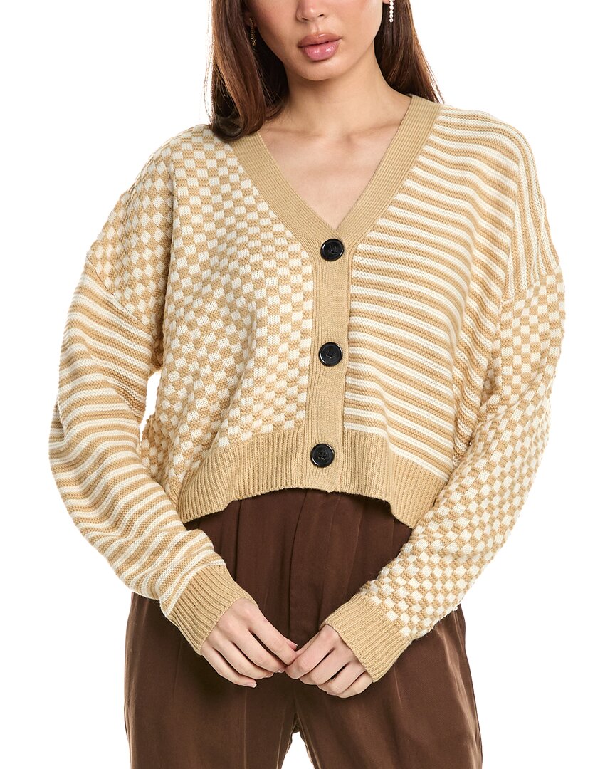 Labiz Dropped-shoulder Wool-blend Cardigan In Brown