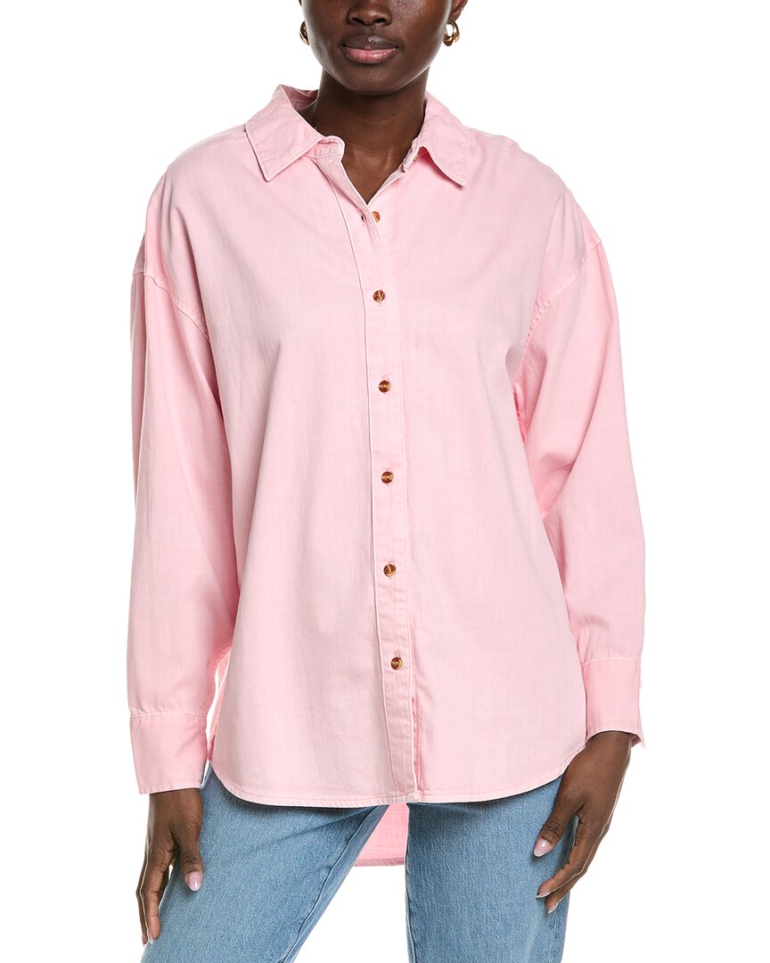 Favorite Daughter Ex-boyfriend Solid Button-up Shirt In Pink