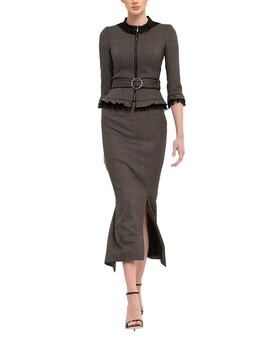 Bgl 2pc Wool-blend Jacket & Skirt Set In Brown