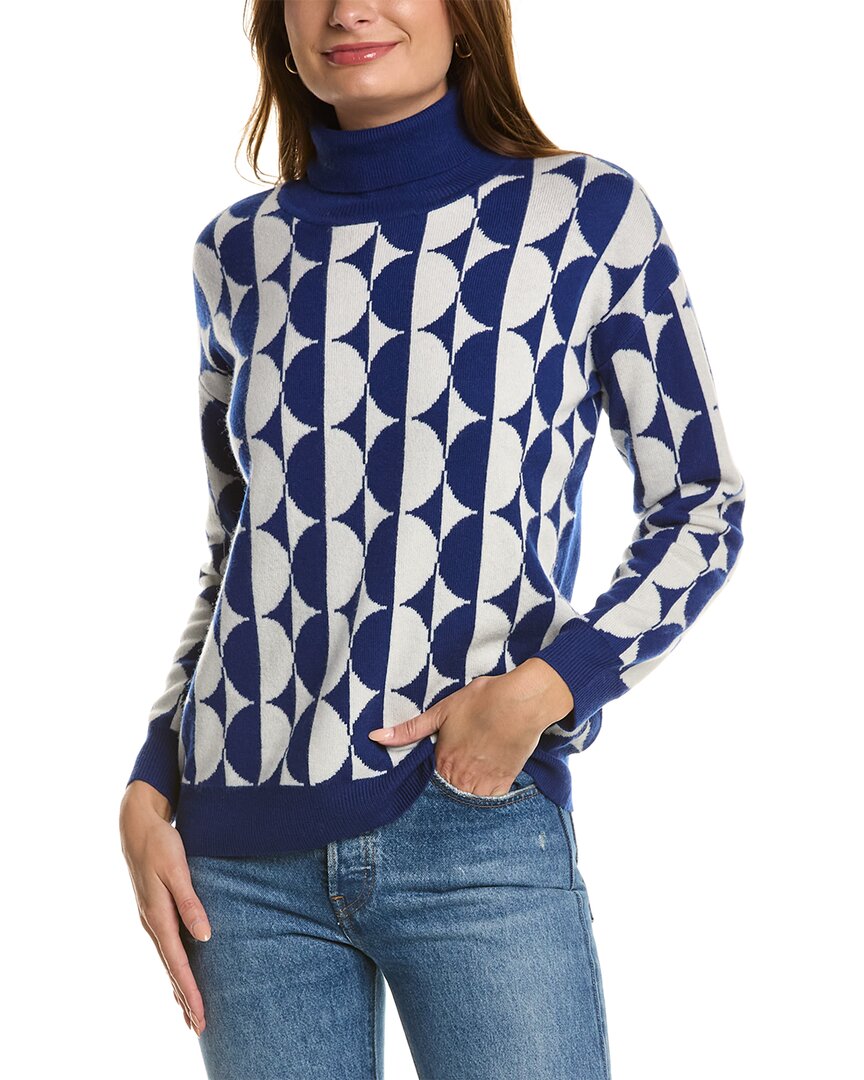 Shop Kier + J Kier+j Turtleneck Wool & Cashmere-blend Sweater In Blue