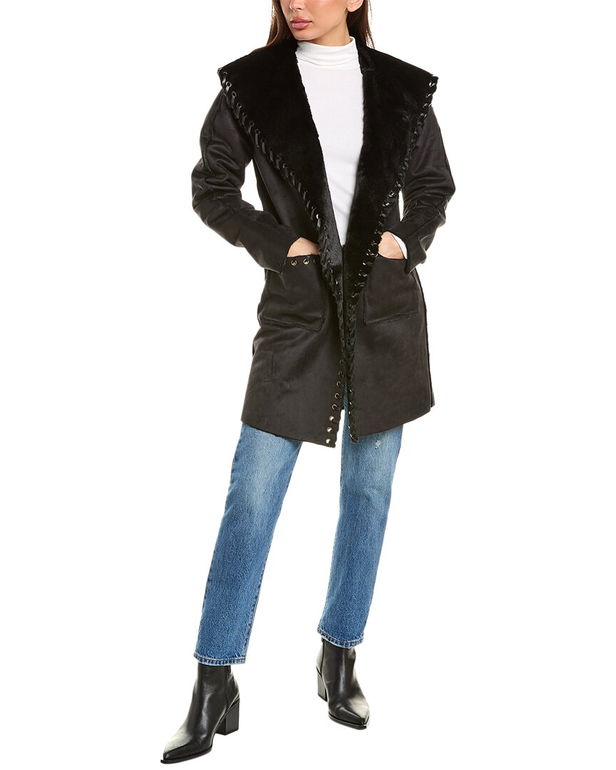 Stella + Lorenzo Whipstitch Jacket In Black