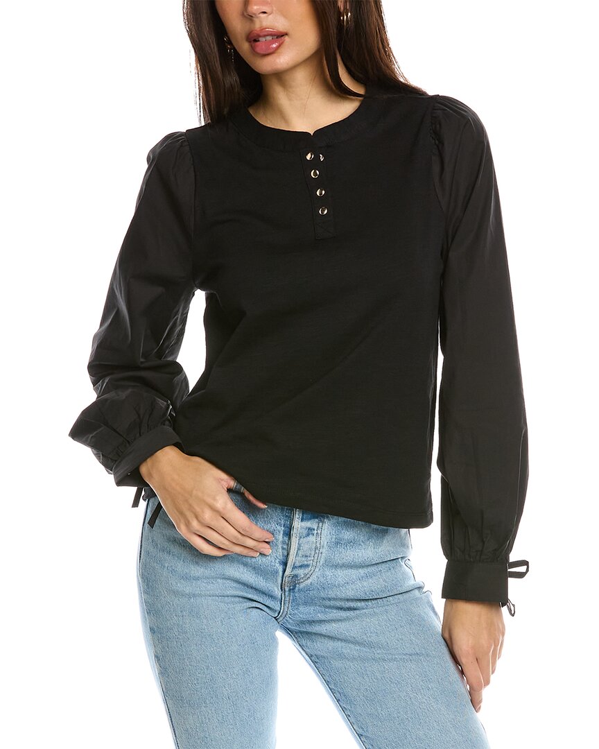 Shop Design History Combo Henley Shirt In Black