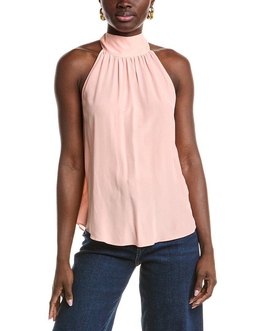 Equipment Henley Silk Blouse In Pink