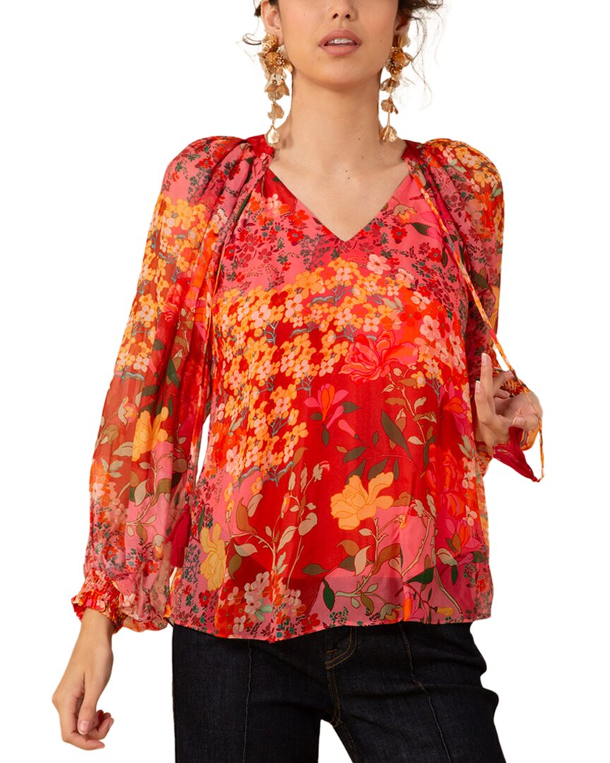 Hale Bob Carmen Silk-blend Blouse In Multi
