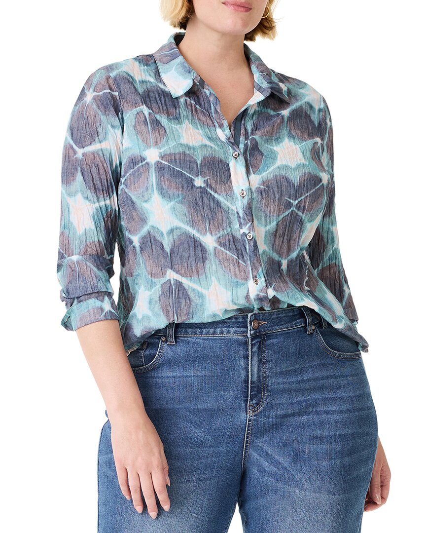 Nic + Zoe Nic+zoe Ethereal Seas Crinkle Shirt