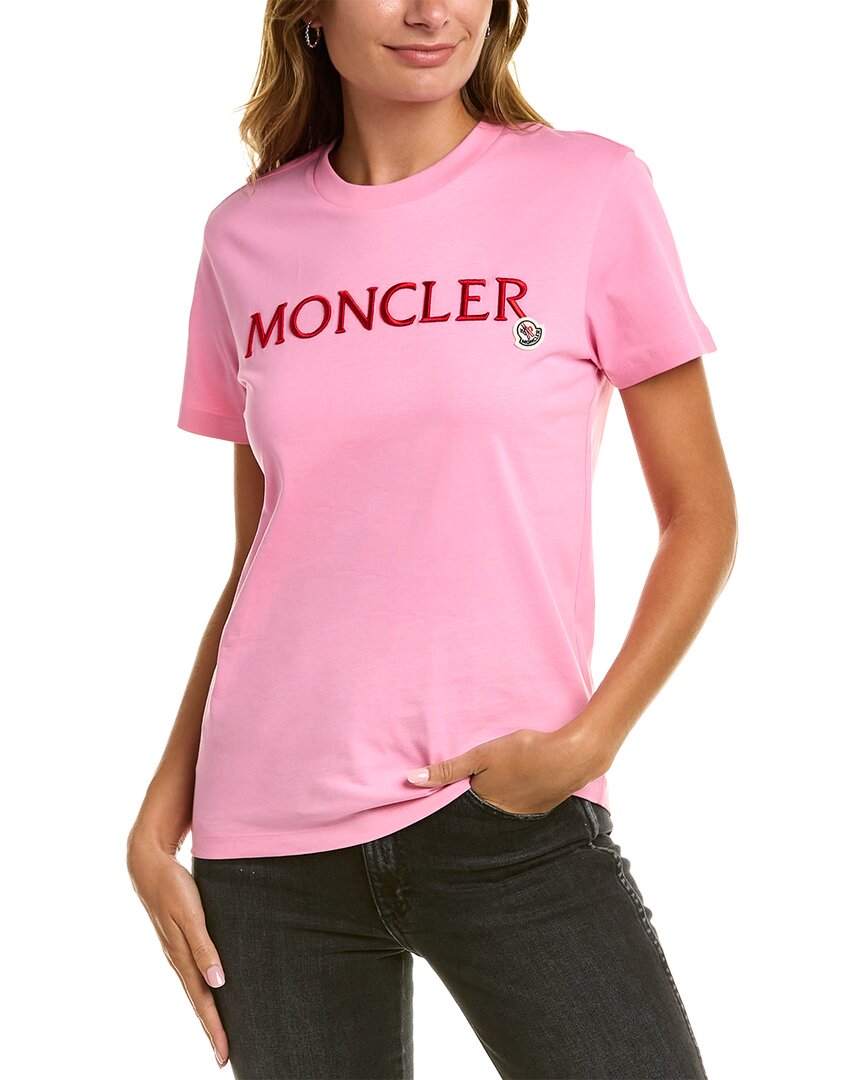 Moncler T-shirt With Logo In Pink