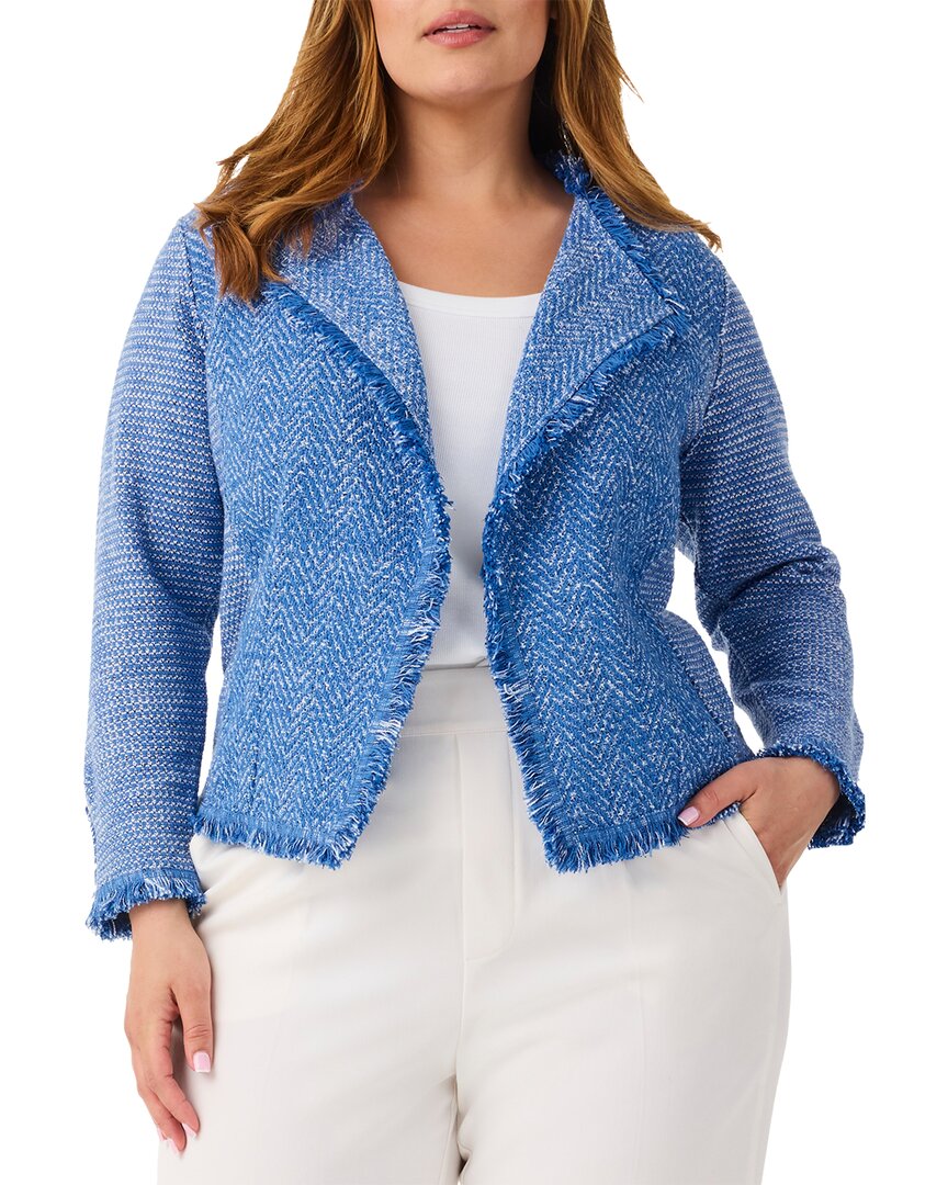 Nic + Zoe Nic+zoe Plus Fringe Mix Knit Jacket