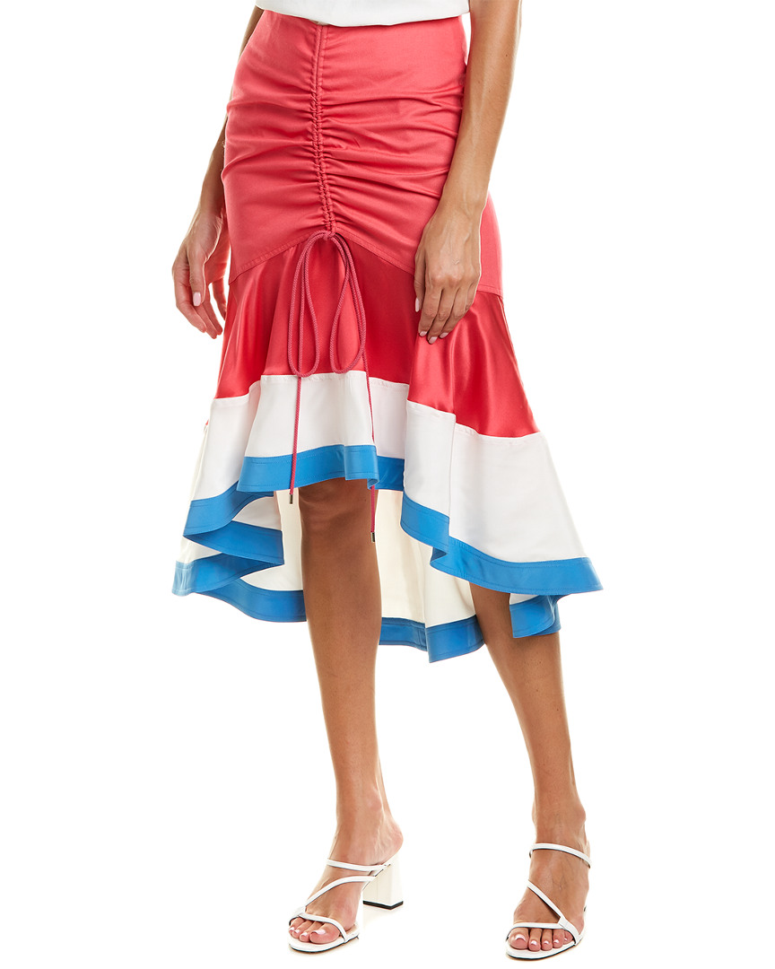 Image of PRABAL GURUNG Biniod Silk-Trim Pencil Skirt