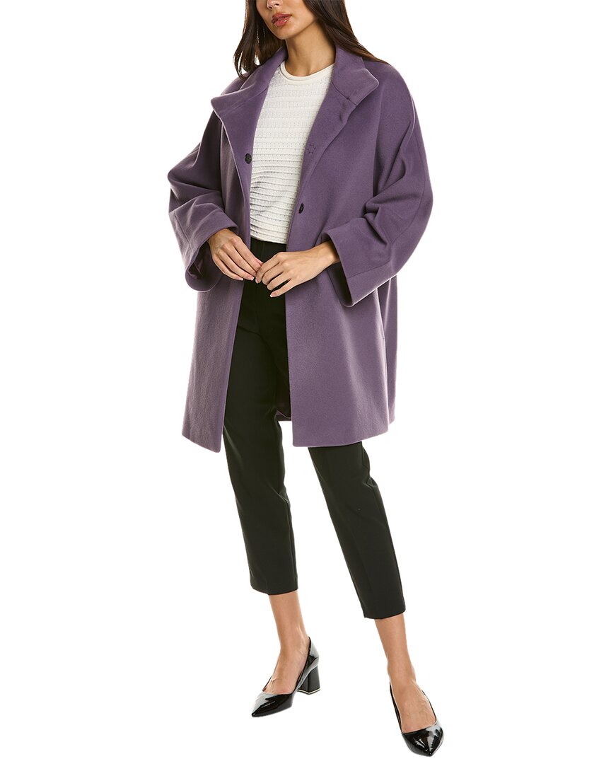 Shop Cinzia Rocca Icons Wool & Cashmere-blend Coat In Purple