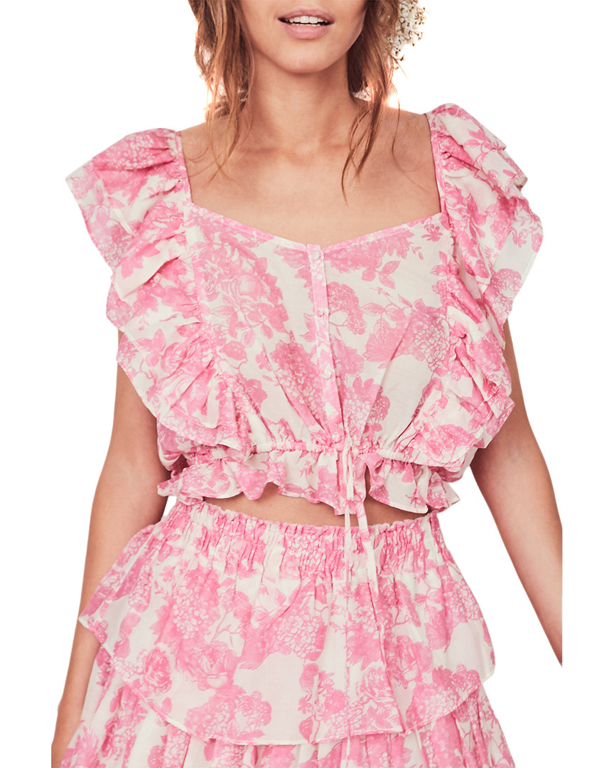 Image of LoveShackFancy Avery Silk Top