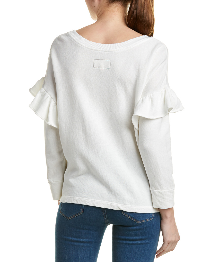 Current/Elliott The Ruffle Sweatshirt Women's White 3 ...