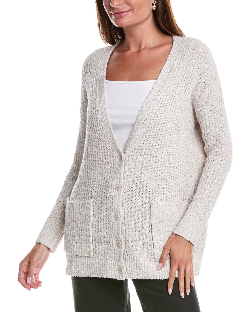 Eileen Fisher Organic Linen & Cotton Blend Cardigan In White