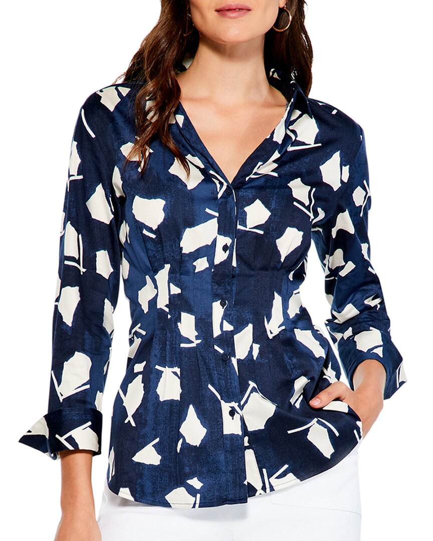 NIC + ZOE NIC+ZOE PETITE MOSAIC BLUES SHIRT