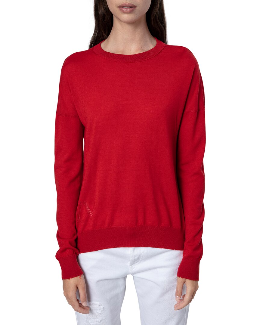 Zadig & Voltaire Cici Heart Patch Merino Wool Sweater